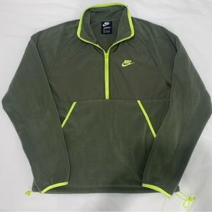 Green men’s nike quarter zip fleece sweater